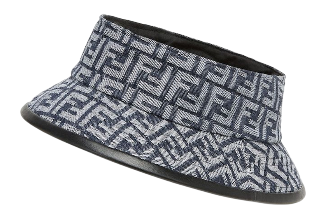 Order Topi Visor Denim FENDI FF Unisex Gaya Pasangan - Biru FXQ967AN9RF0RU7