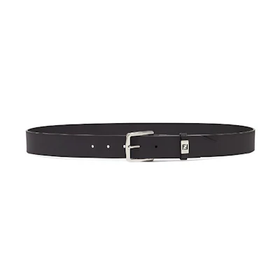 FENDI FF Logo Black Calfskin Leather Belt 3.5cm Wide 7C0529ARCB