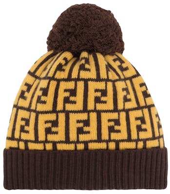 FENDI FF Logo Beanie with Pom Pom - Knit Hat. FXQ056A40J-F0L78 Order FENDI FF Logo Beanie with Pom Pom - Knit Hat. FXQ056A40J-F0L78