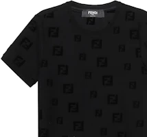 Sizing FENDI FF標誌黑色圓領短袖T恤 常規版型 FAF578AE15F0GME