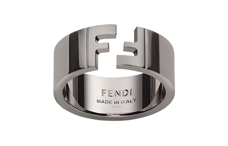 Order FENDI FF標誌雕刻銅戒指 灰黑情侶款男女通用款式。 7AJ193B08F01LK