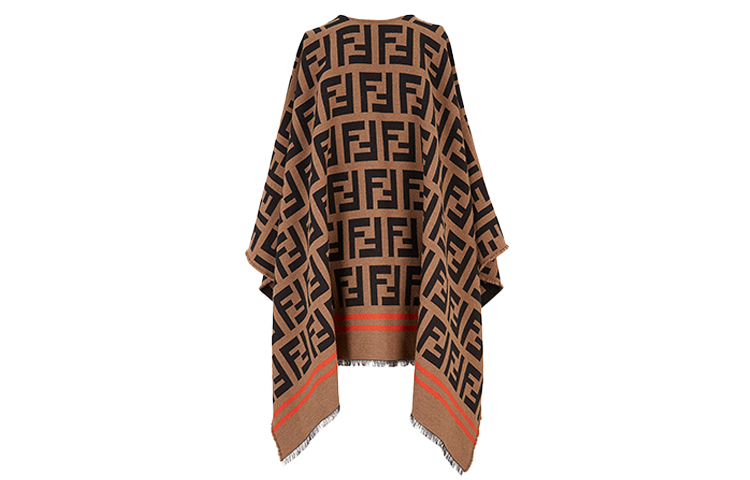 Lookbook FENDI FF 經典圖案男女同款情侶披肩 FXX636A3Q1F0QB8-BN
