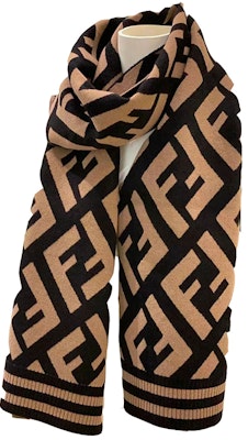 FENDI FF 標誌印花棕色針織圍巾 男女通用 FXT251A2OJF0QB8 Order FENDI FF 標誌印花棕色針織圍巾 男女通用 FXT251A2OJF0QB8