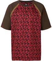 FENDI FF Logo Print T-Shirt in Black/Red FY0980A7A4F0QY3 FENDI FF Logo Print T-Shirt in Black/Red FY0980A7A4F0QY3