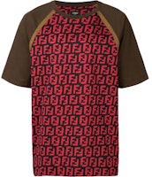 FENDI Baju-T Logo FF Cetakan Hitam/Merah FY0980A7A4F0QY3 Order FENDI Baju-T Logo FF Cetakan Hitam/Merah FY0980A7A4F0QY3