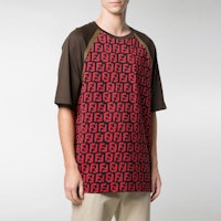 FENDI Baju-T Logo FF Cetakan Hitam/Merah FY0980A7A4F0QY3 Lookbook FENDI Baju-T Logo FF Cetakan Hitam/Merah FY0980A7A4F0QY3