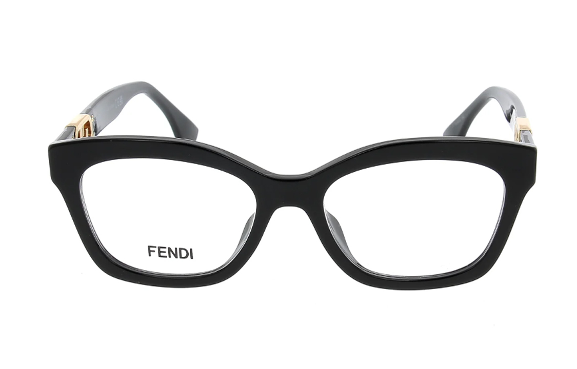 Order FENDI FF標誌男女黑色不規則醋酸光學眼鏡框架 FE50039I001