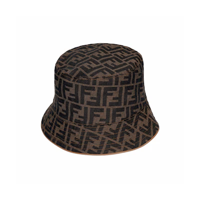 FENDI FF Monogram Cotton Bucket Hat Brown FXQ801ALHDF0VAT