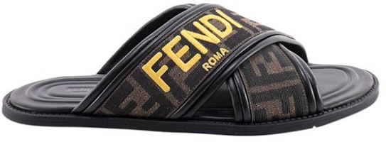 芬迪 FF 图案刺绣标志织物拖鞋 - 烟草色 7X1548-AJZE-F1HGM Order 芬迪 FF 图案刺绣标志织物拖鞋 - 烟草色 7X1548-AJZE-F1HGM