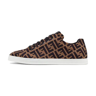 Fendi FF Motif Lace Up Low 'Almond Black'
