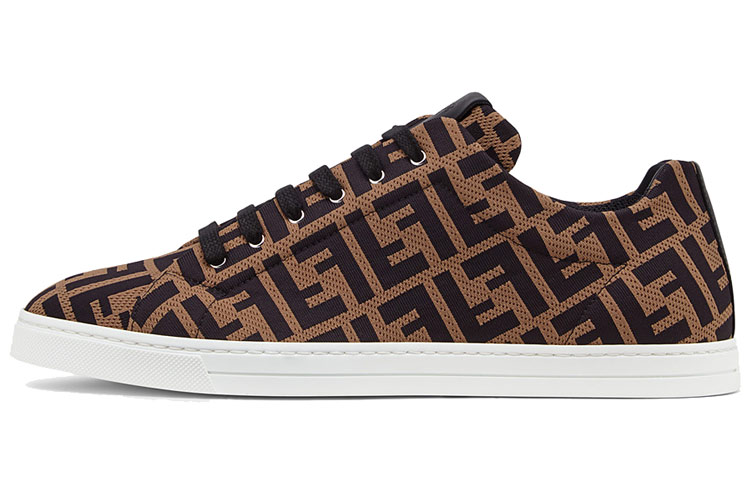 Fendi FF Motif Lace Up Low 'Almond Black' 7E1258A7MYF0R7R