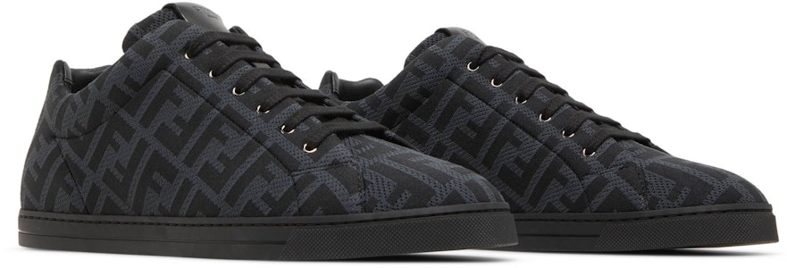 芬迪FF圖案黑色繫帶低筒鞋 7E1258-A7MY-F18SR Cheap 芬迪FF圖案黑色繫帶低筒鞋 7E1258-A7MY-F18SR