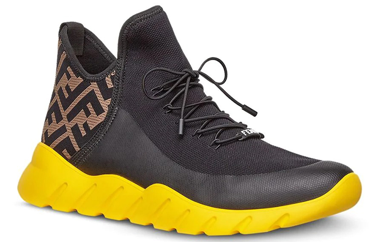 Lookbook Fendi FF Motif Mesh Alto 'Negro Amarillo' 7E1347-AC7H-F0HEB