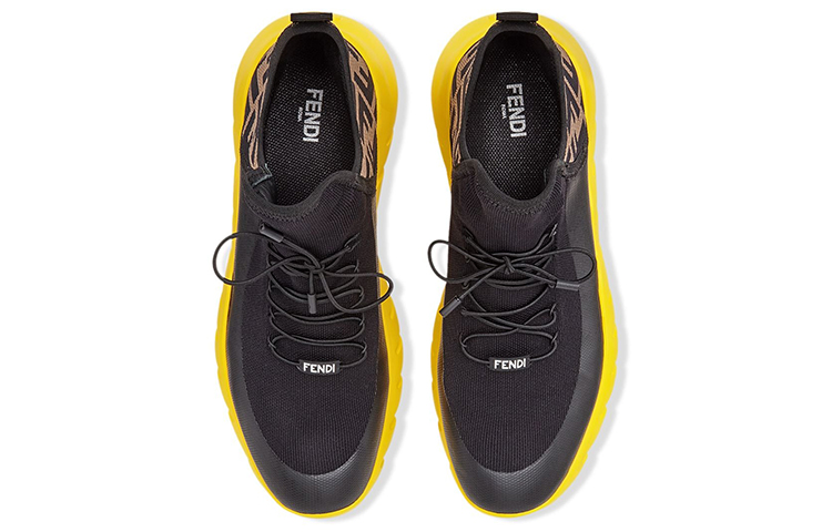 Shop Fendi FF Motif Mesh Alto 'Negro Amarillo' 7E1347-AC7H-F0HEB