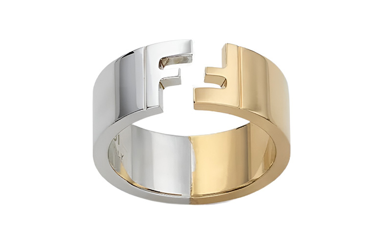 FENDI FF Pattern Copper Ring Unisex 7AJ193B08F0F0N