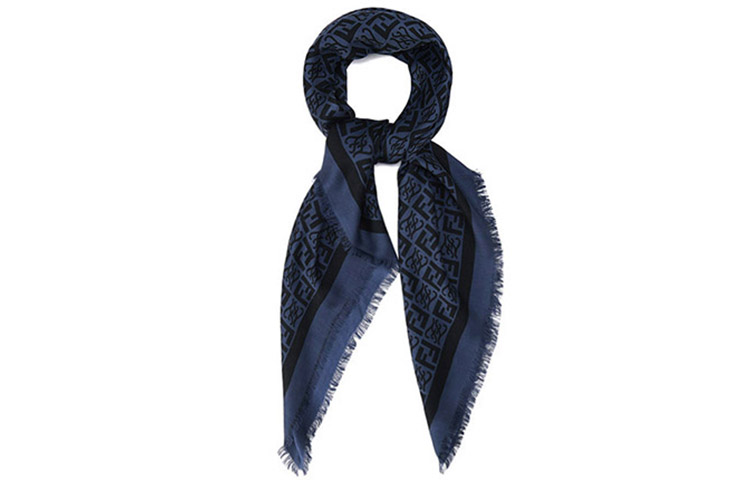 Lookbook FENDI FF圖案男士桑蠶絲絲巾 - 100%純正桑蠶絲 FXS610AIJOF0QR8