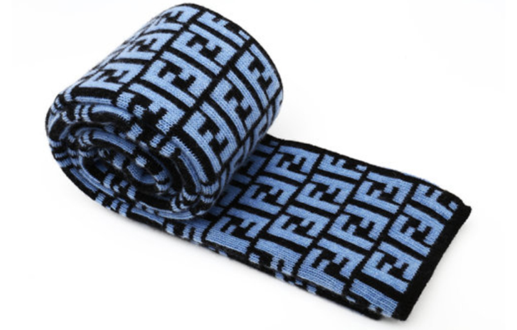FENDI FF Pattern Wool Long Scarf Blue/Red FXS346A40 圖 3