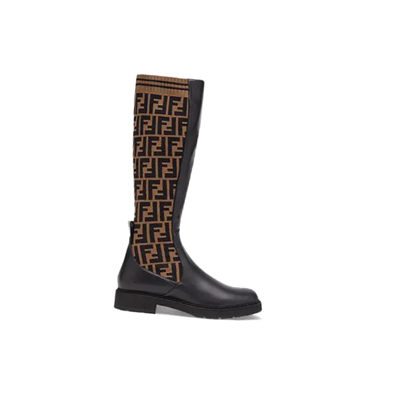 Fendi FF Rockoko Leather Boot 'Black Tabacco' 圖 2