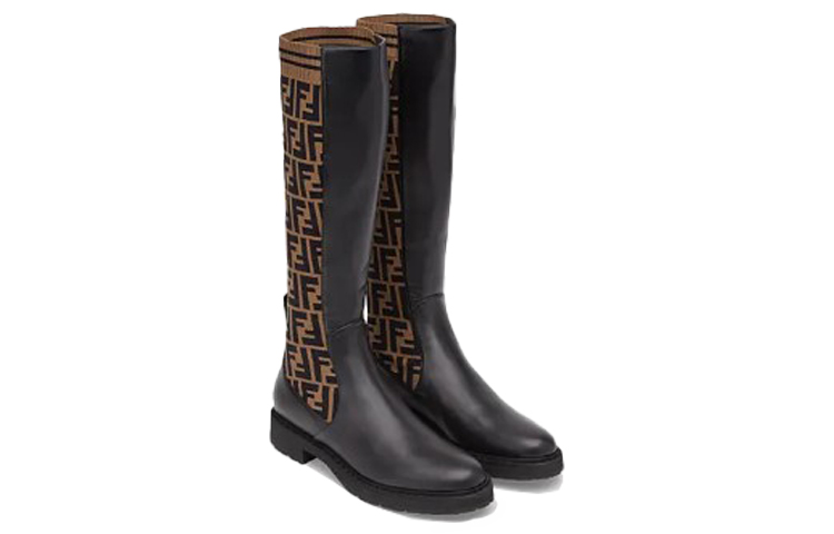 Fendi FF Rockoko Leather Boot 'Black Tabacco' 圖 4