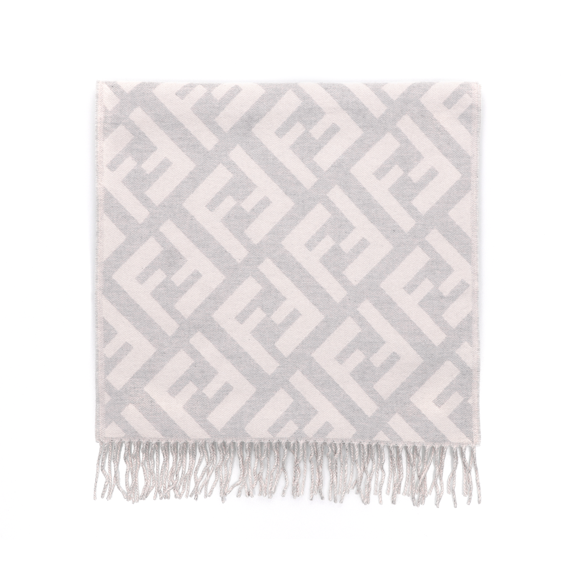 Shop FENDI FF Syal Selendang Cashmere Putih Unisex Gaya Pasangan FXT260A8RSF0QG1