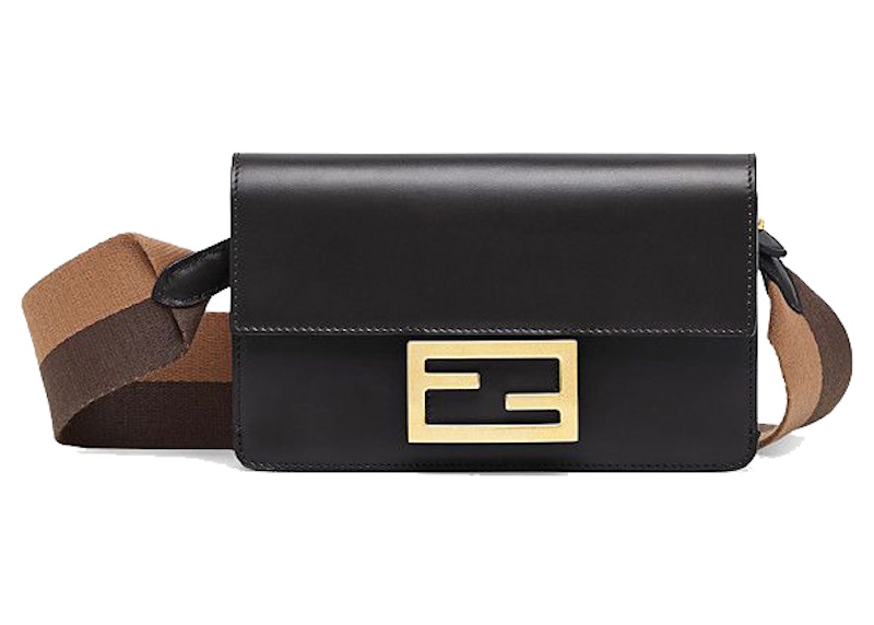 Fendi Flat Baguette Crossbody Bag Mini Black