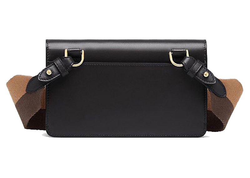 Order 芬迪迷你黑色Baguette平底斜挎包