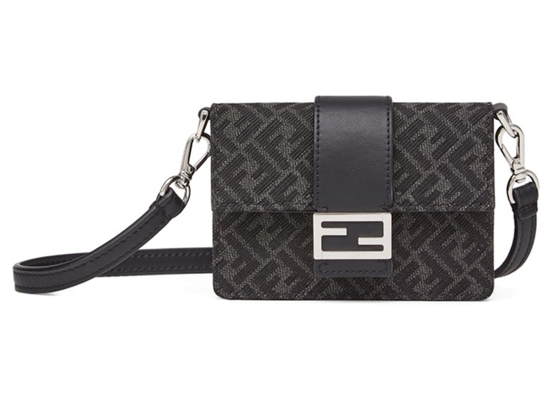 Fendi Flat Baguette Micro Grey/Black