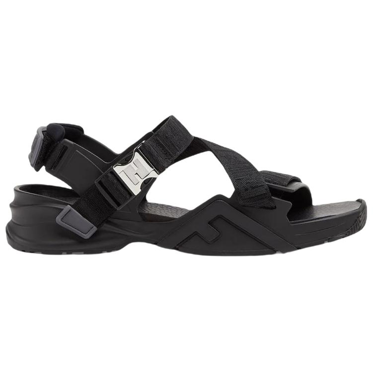 Fendi Flow 'Black Floral Ribbon Cross-Strap Sandals' 圖 2