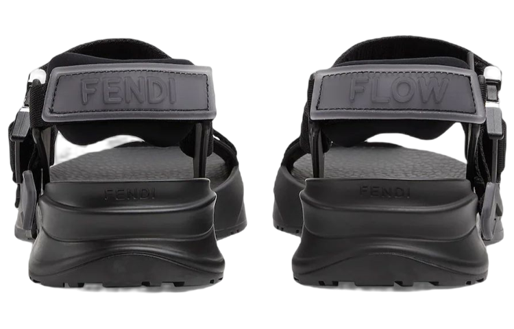 Fendi Flow 'Black Floral Ribbon Cross-Strap Sandals' 圖 5