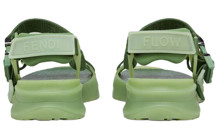Fendi Flow 'Green Jacquard Ribbon Crisscross Sandal' 圖 4