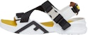 Fendi Flow 'Sandal Fesyen Kain Tapak Riak Hitam Putih Kuning' 7X1503AHI2F1GBA