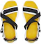 Lookbook Fendi Flow 'Ripple Sole Fabric Fashion Sandal Black White Yellow' 7X1503AHI2F1GBA