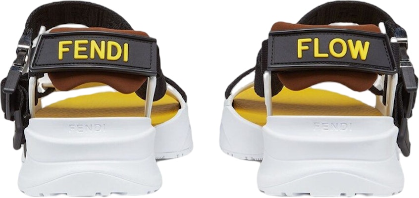 フェンディ Flow リップルソール サンダル (黒/白/黄) 7X1503AHI2F1GBA Shop フェンディ Flow リップルソール サンダル (黒/白/黄) 7X1503AHI2F1GBA