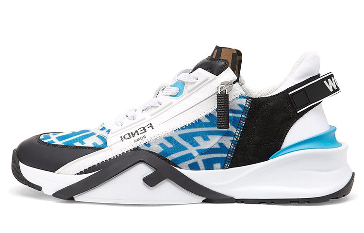 Buy Fendi Flow FF圖紋便鞋 '藍' 7E1392-AF69-F1EBX