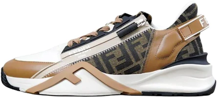 FENDI Flow Low-Top Leather Sneakers White Brown Casual Shoes 7E1392AJZHF1PXJ FENDI Flow Low-Top Leather Sneakers White Brown Casual Shoes 7E1392AJZHF1PXJ