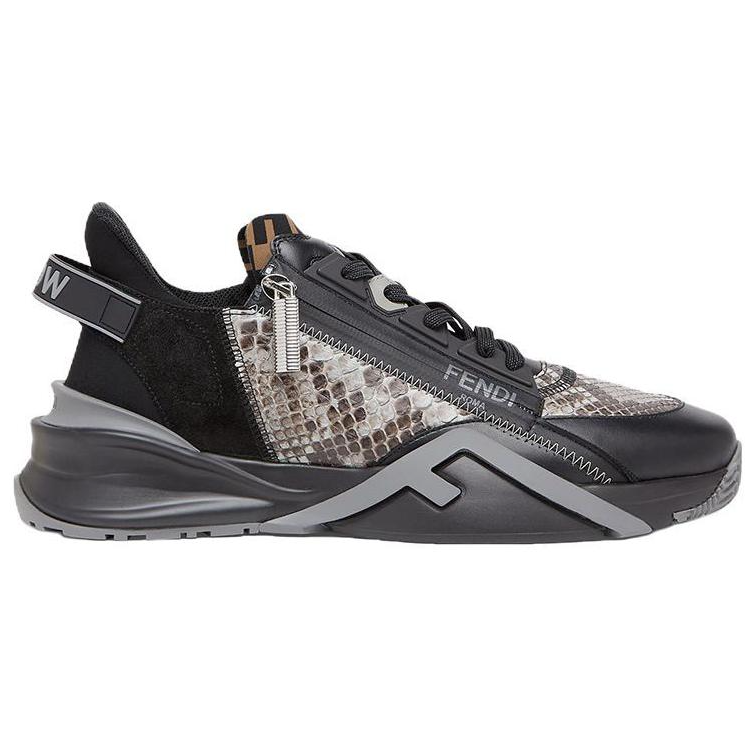 Order Fendi Flow Low ''Schwarz Grau Leder Slip-On'' 7E1453AM5FF1JHZ
