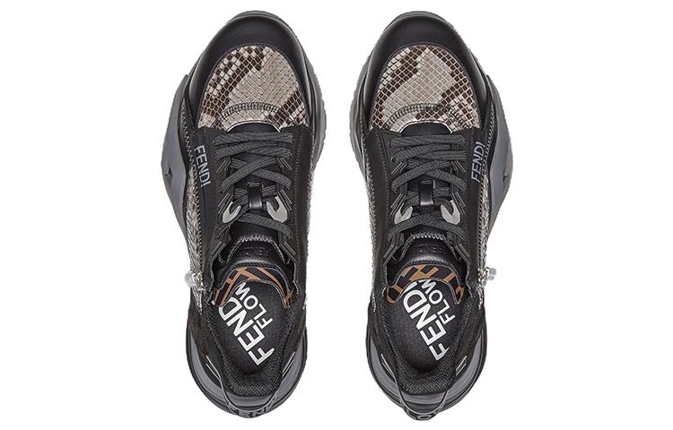 Shop Fendi Flow Low ''Schwarz Grau Leder Slip-On'' 7E1453AM5FF1JHZ