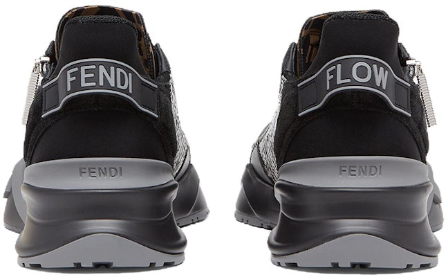 Fendi Flow Low 'Black Grey Leather Slip-On' 7E1453AM5FF1JHZ Purchase Fendi Flow Low 'Black Grey Leather Slip-On' 7E1453AM5FF1JHZ