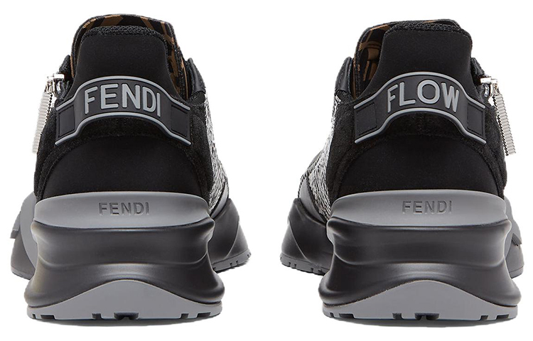 Purchase Fendi Flow Low ''Schwarz Grau Leder Slip-On'' 7E1453AM5FF1JHZ