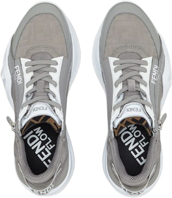 FENDI 芬迪 Fendi Flow 皮革低筒運動鞋 灰色 Shop FENDI 芬迪 Fendi Flow 皮革低筒運動鞋 灰色