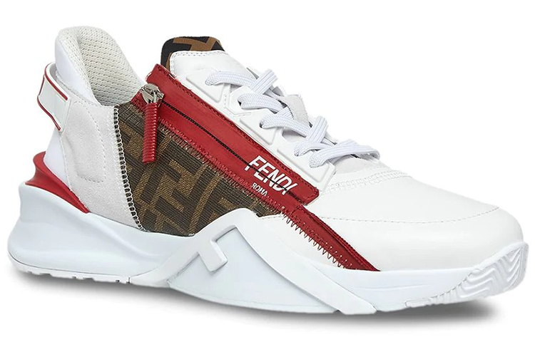 Lookbook フェンディ Flow スリッポン (ホワイト) 7E1392-AF5Q-F1DVV