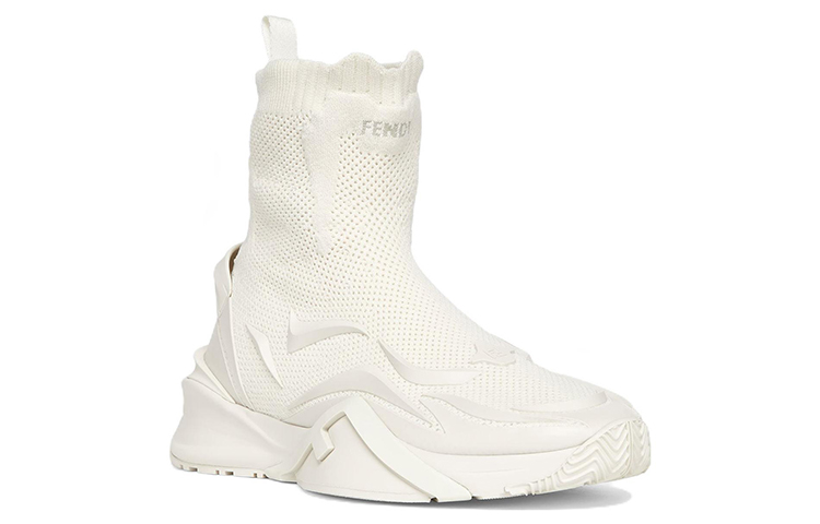 Lookbook FENDI芬迪 Flow 網布 高筒套腳 運動休閒鞋 白色