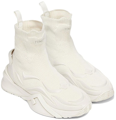FENDI芬迪 Flow 網布 高筒套腳 運動休閒鞋 白色 Shop FENDI芬迪 Flow 網布 高筒套腳 運動休閒鞋 白色