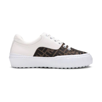 Fendi Force Lace-Up Sneaker 'White Brown'