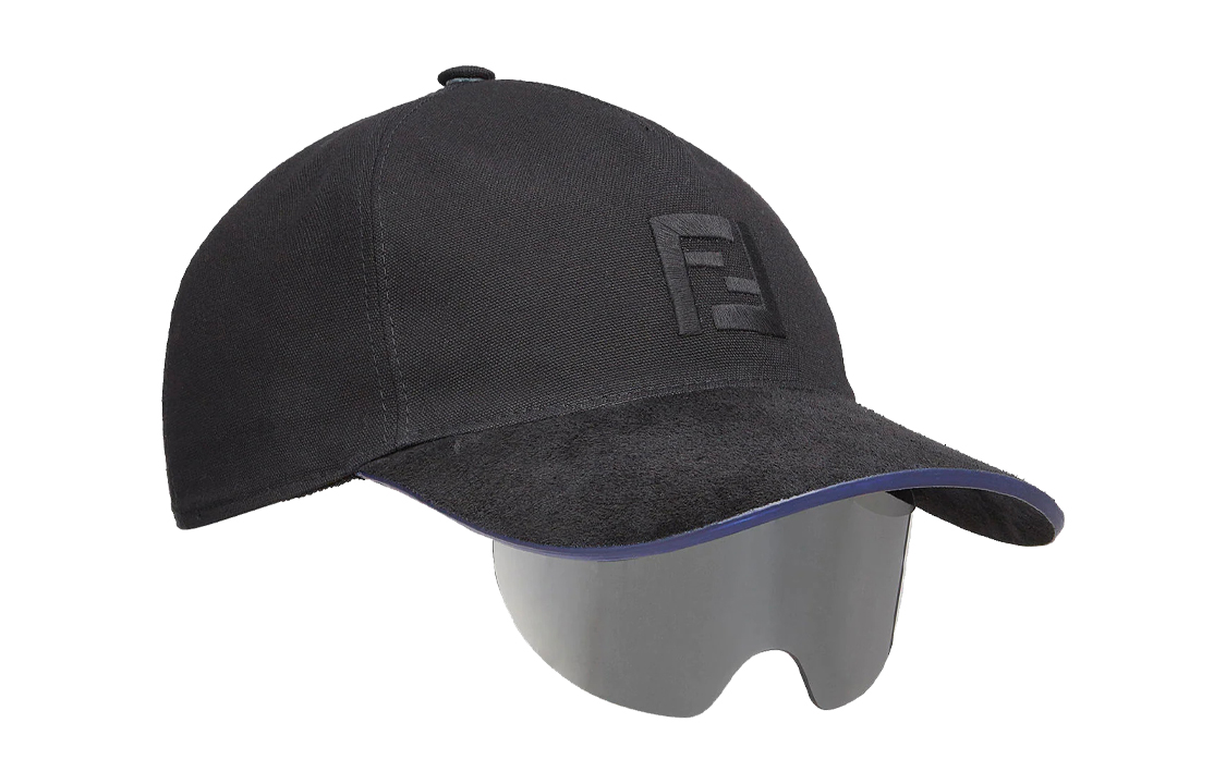 FENDI Fs Black Baseball Cap with Sunglasses Eyecap. FE40022U-0005C