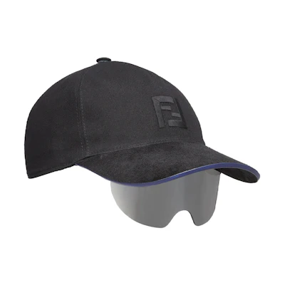 FENDI Fs Black Baseball Cap with Sunglasses Eyecap. FE40022U-0005C