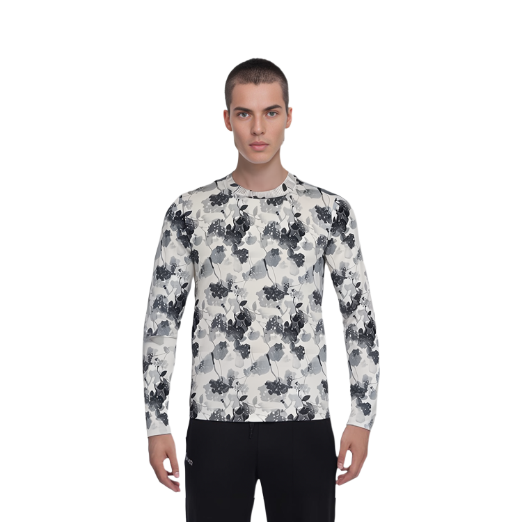 Shop フェンディ FW21 ブラック グレー グラフィックプリント クルーネック 長袖スウェットシャツ FZY434AF86F0C00