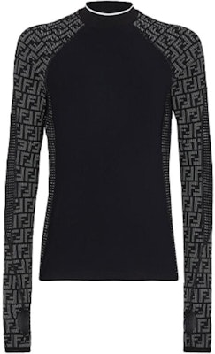 FENDI FW21 黑色长袖T恤 带创意图案设计 FAF645AI58F0RWK Buy FENDI FW21 黑色长袖T恤 带创意图案设计 FAF645AI58F0RWK