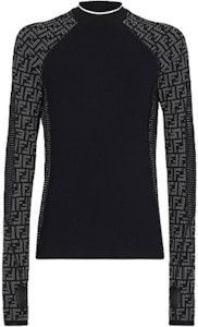 FENDI FW21 黑色长袖T恤 带创意图案设计 FAF645AI58F0RWK Order FENDI FW21 黑色长袖T恤 带创意图案设计 FAF645AI58F0RWK