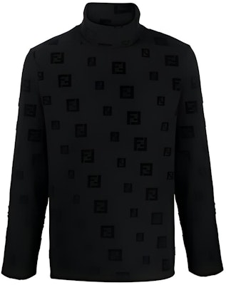 フェンディ FW21 ブラック 長袖 タートルネック ロゴデザイン Tシャツ. FAF594AE15 Buy フェンディ FW21 ブラック 長袖 タートルネック ロゴデザイン Tシャツ. FAF594AE15